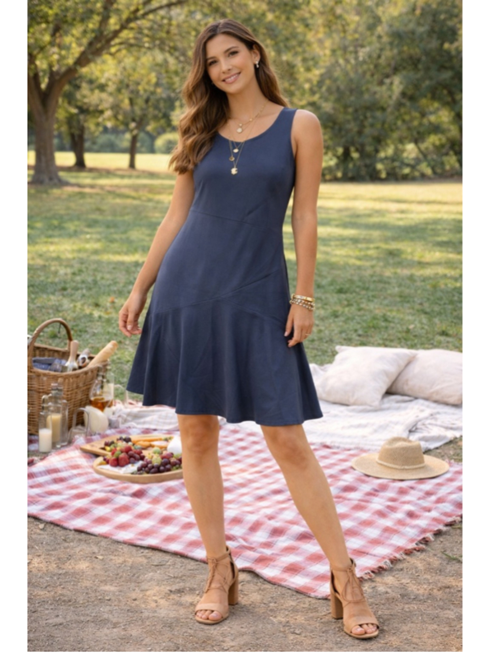 Women's Ann Taylor Dress Size 4 Blue Summer